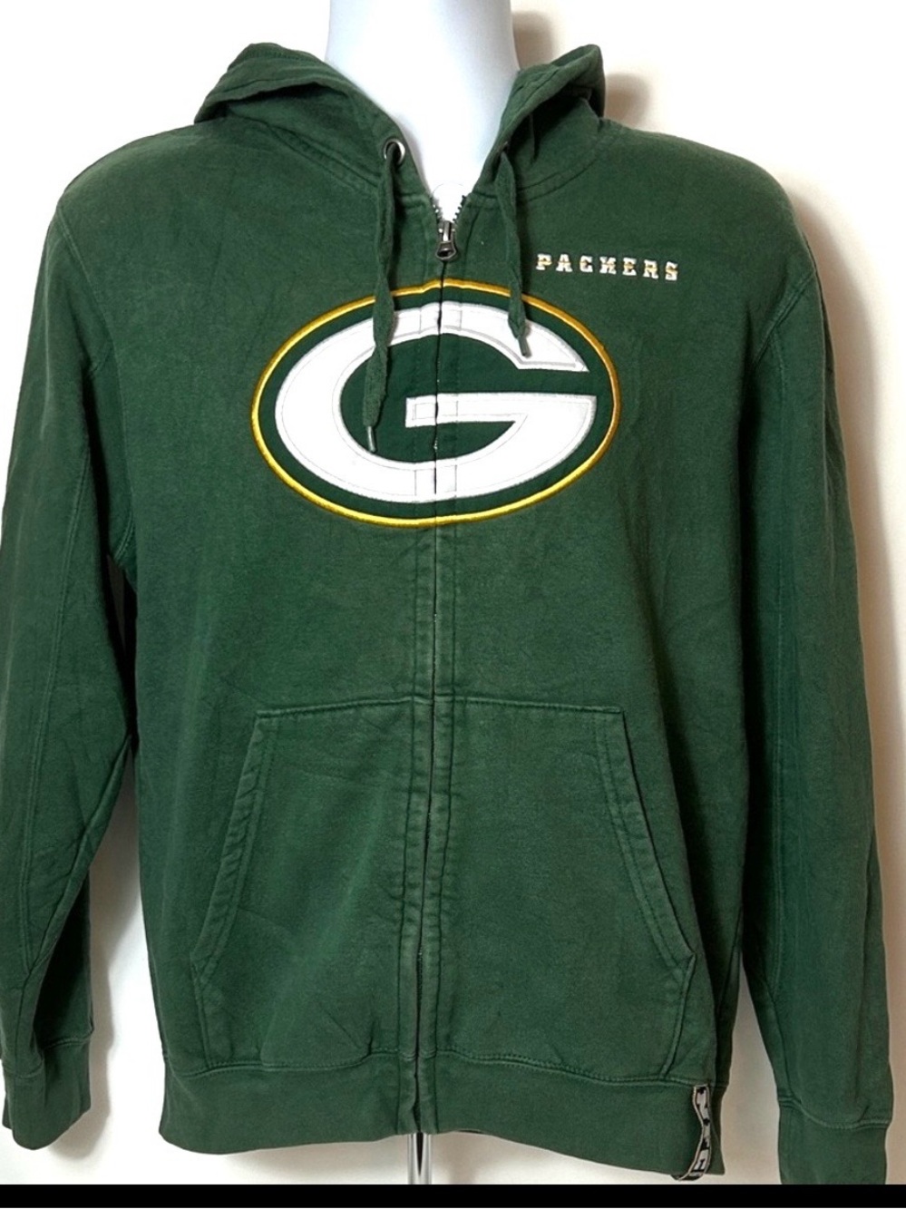 NFL Team Apparel Green Bay Packers Men’s Small Zip Hoodie Football Sweatshirt